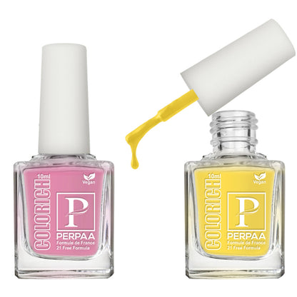 PERPAA Colorich Lime Yellow & Rose Pink Nail Polish - Pack of 2
