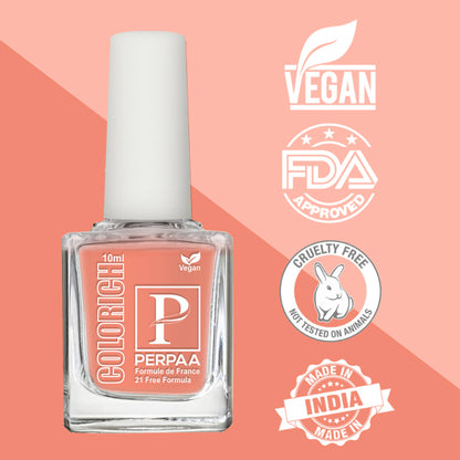 PERPAA Colorich Peach & Light Sea Green Nail Polish - Pack of 2