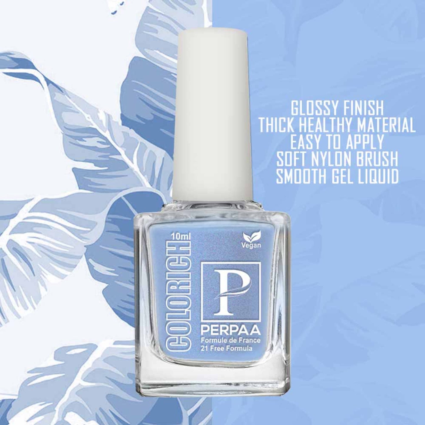 PERPAA Colorich Light Sea Green & Texture Blue Nail Polish - Pack of 2