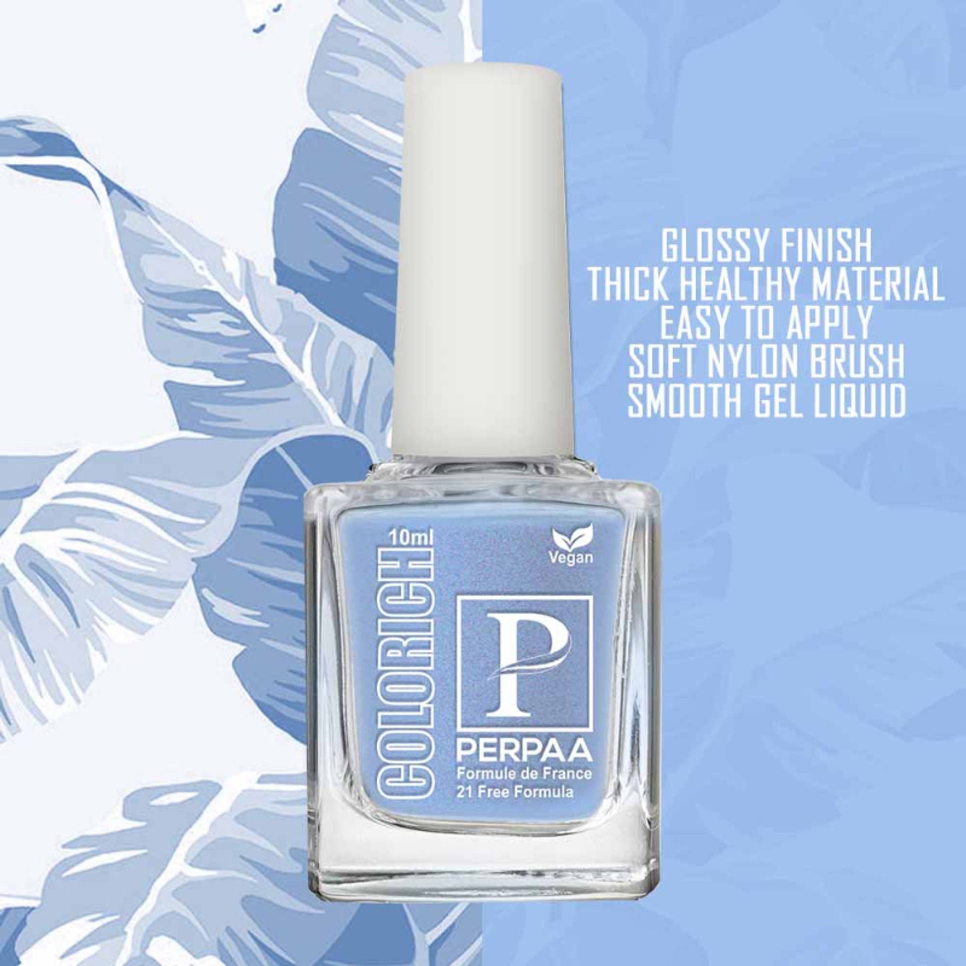 PERPAA Colorich Light Sea Green & Texture Blue Nail Polish - Pack of 2