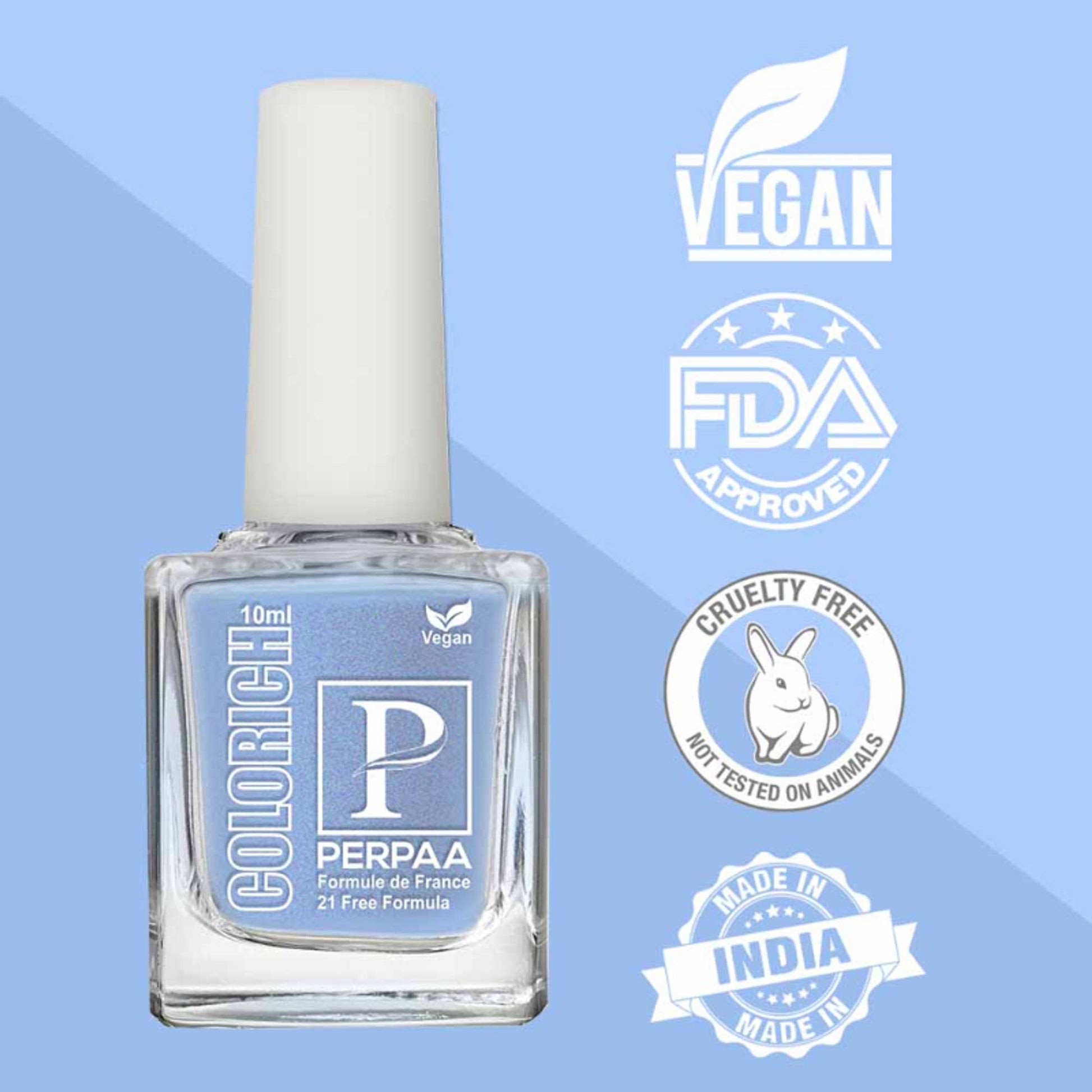 PERPAA Colorich Light Sea Green & Texture Blue Nail Polish - Pack of 2