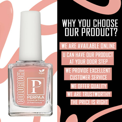 PERPAA Colorich Ice Blue & Shimmer Peach Nail Polish - Pack of 2
