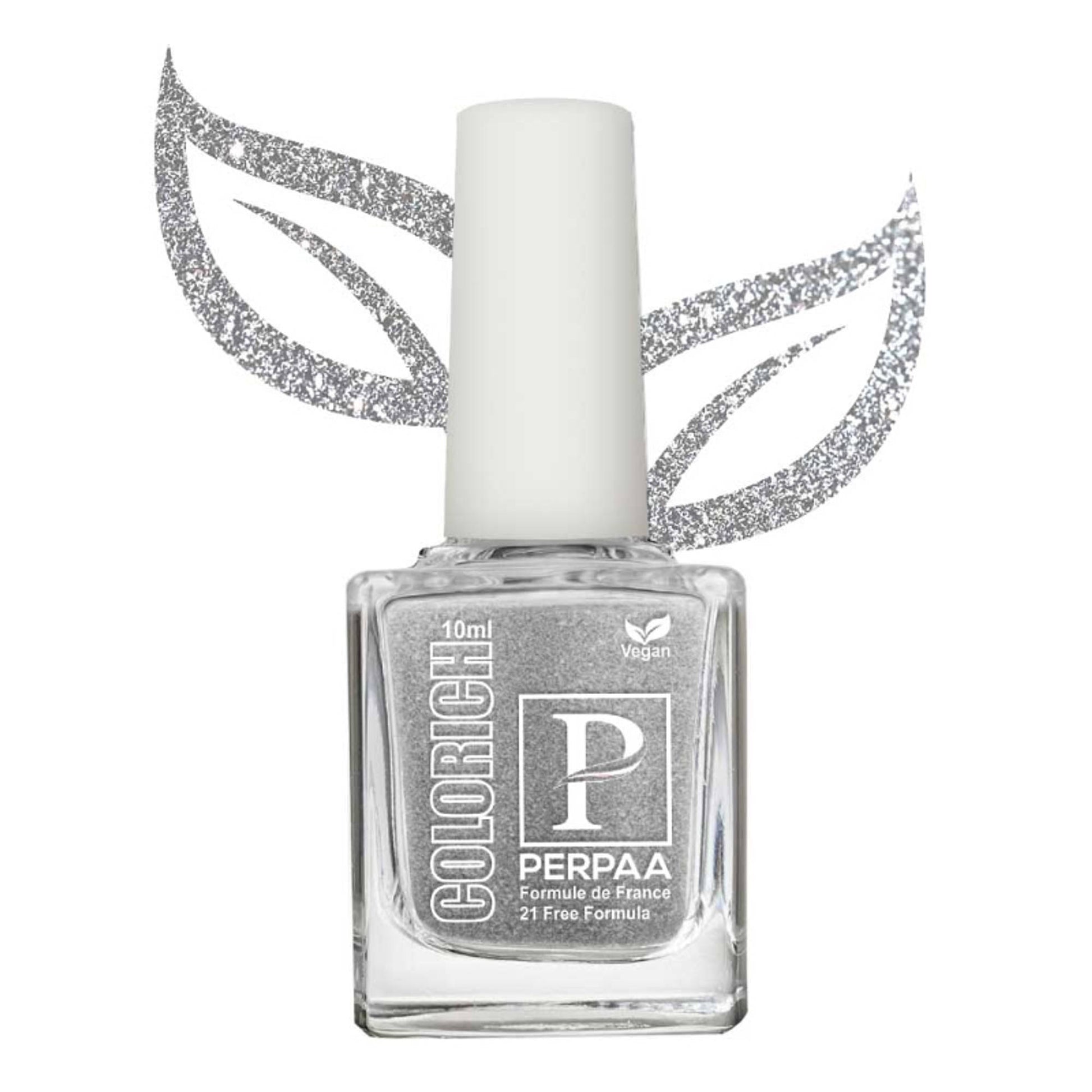 PERPAA Colorich Texture Blue & Texture Silver Nail Polish - Pack of 2