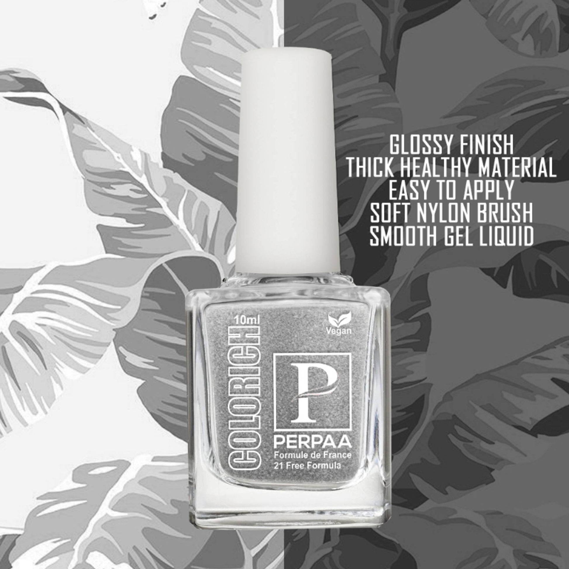 PERPAA Colorich Texture Blue & Texture Silver Nail Polish - Pack of 2