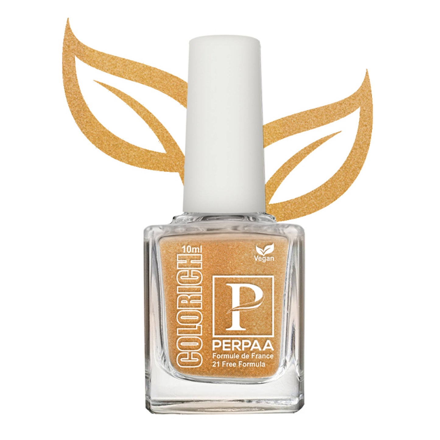 PERPAA Colorich Shimmer Peach & Golden Bliss Nail Polish - Pack of 2