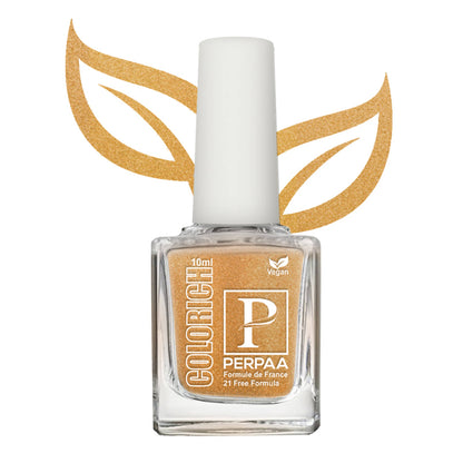 PERPAA Colorich Shimmer Peach & Golden Bliss Nail Polish - Pack of 2