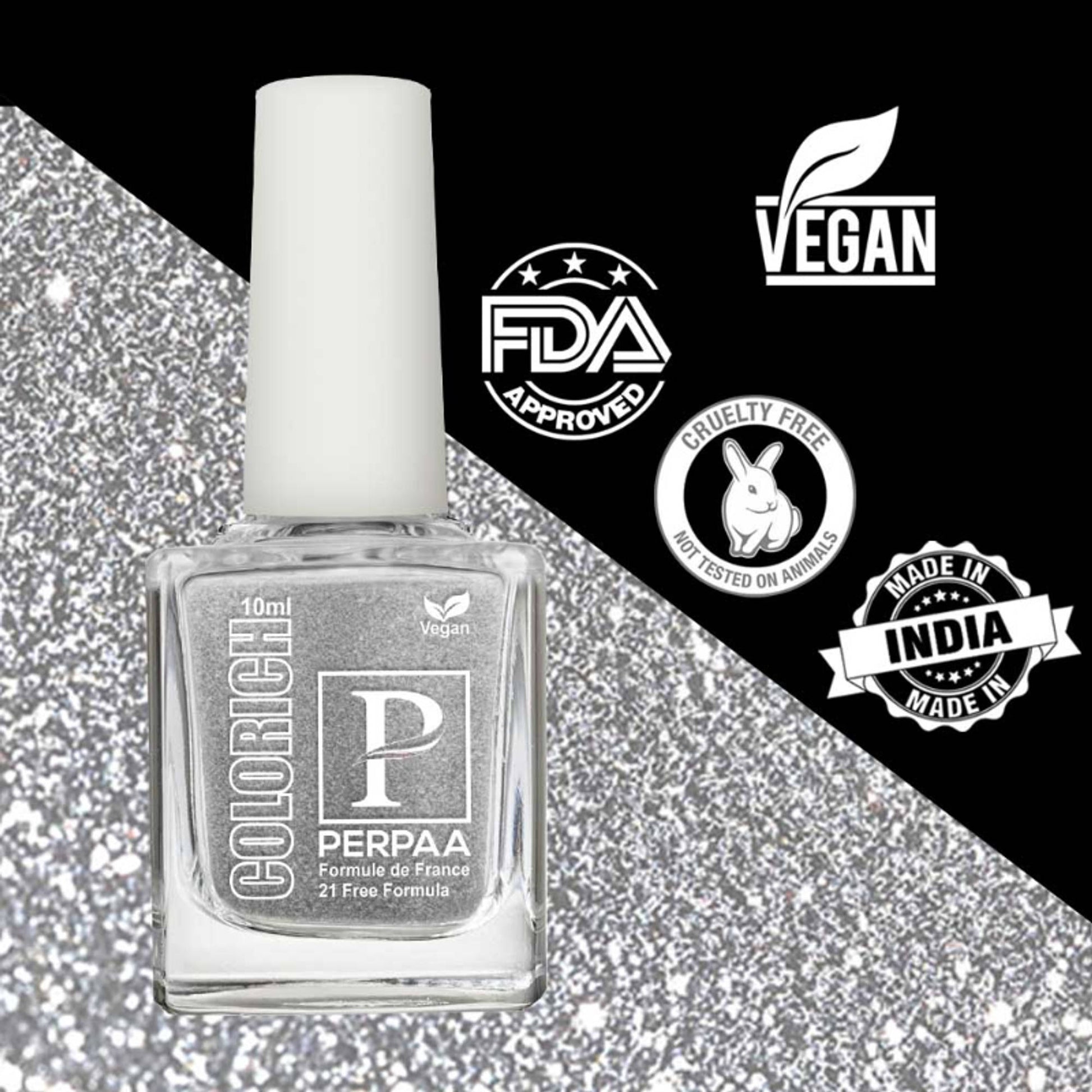 PERPAA Colorich Texture Silver & Golden Bliss Nail Polish - Pack of 2