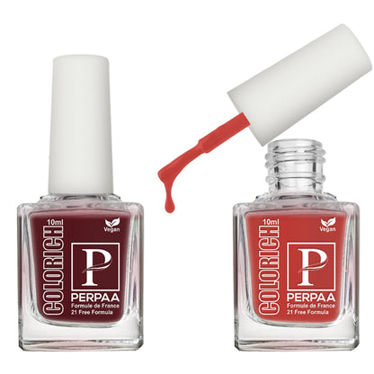 PERPAA Colorich Bold Red & Maroon Nail Polish - Pack of 2