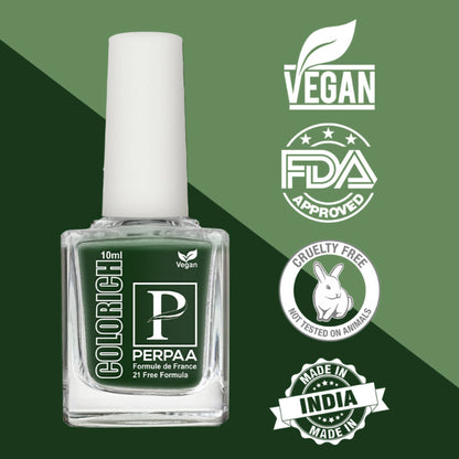 PERPAA Colorich Bold Red & Army Green Nail Polish - Pack of 2