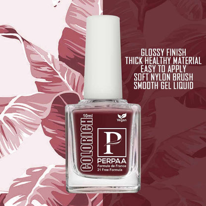 PERPAA Colorich Maroon & Army Green Nail Polish - Pack of 2