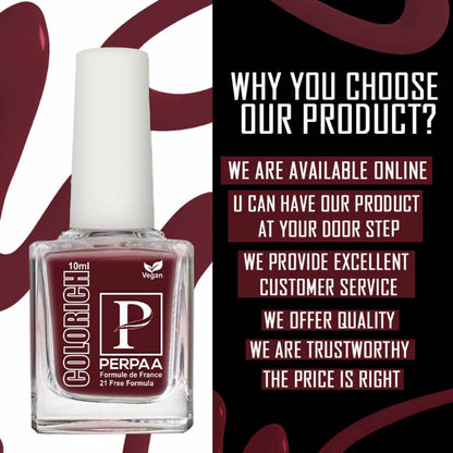PERPAA Colorich Maroon & Army Green Nail Polish - Pack of 2