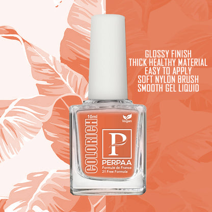 PERPAA Colorich Orange & Coco Brown Nail Polish - Pack of 2
