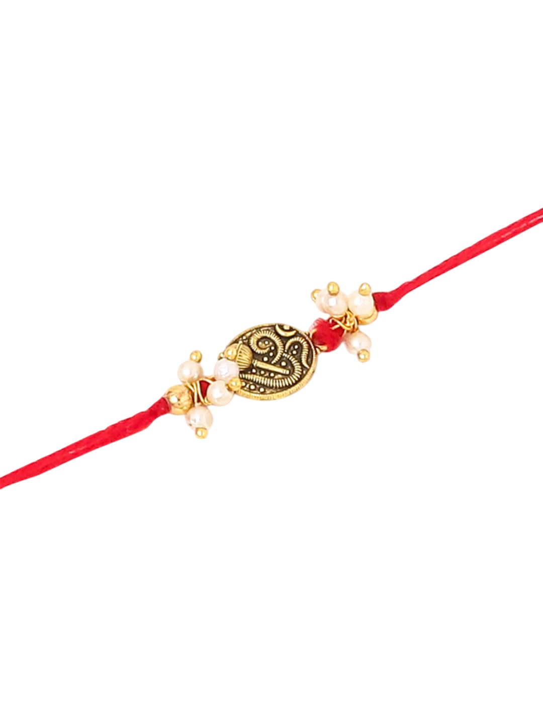 Anouk Pack Of 2 Swastik Desgin Bhaiya Bhabhi Rakhi With Roli Chawal Chandan Mishri