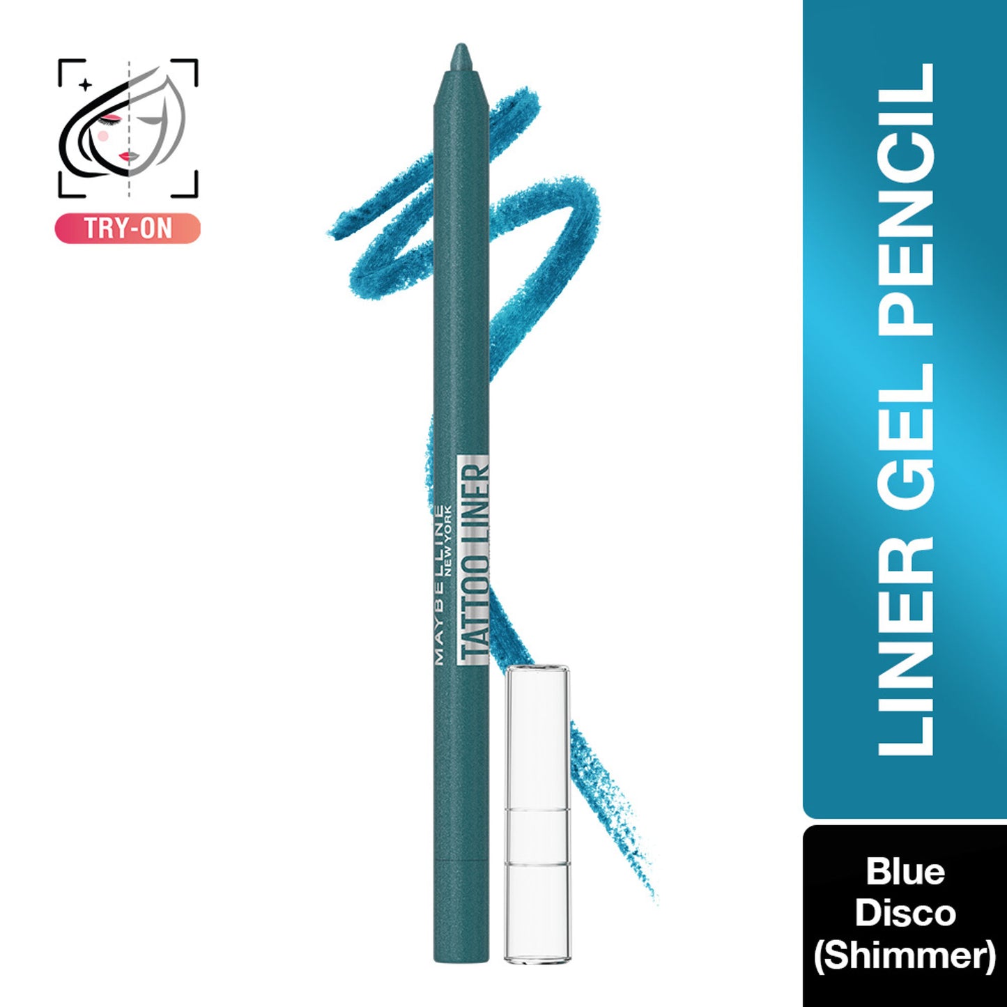 Maybelline Tattoo Gel Eyeliner - Striking Navy Blue, Metallic/Matte, Water & Smudge-proof, Last 36H - Blue Disco