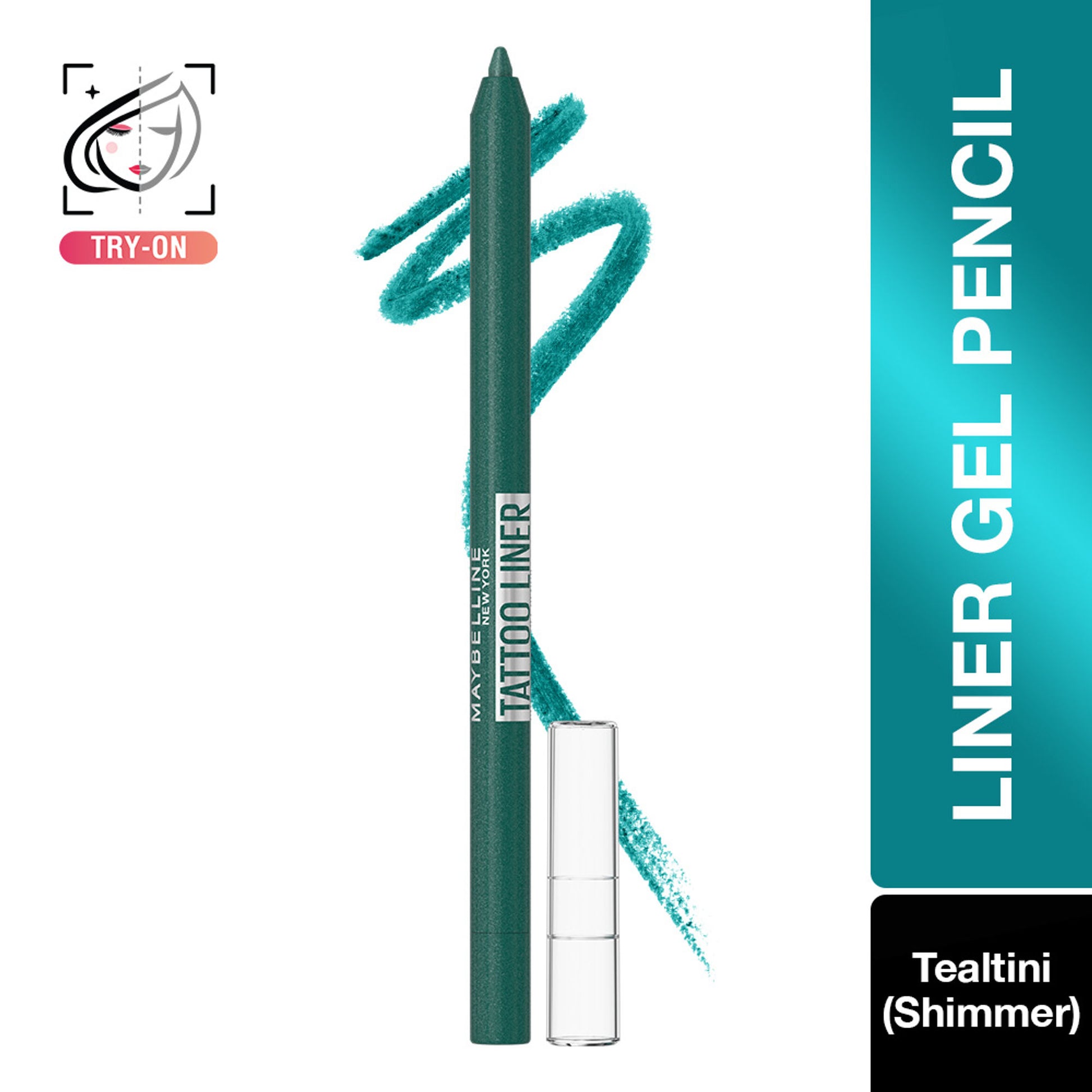 Maybelline Tattoo Gel Eyeliner - Striking Navy Blue, Metallic/Matte, Water & Smudge-proof, Last 36H - Tealtini