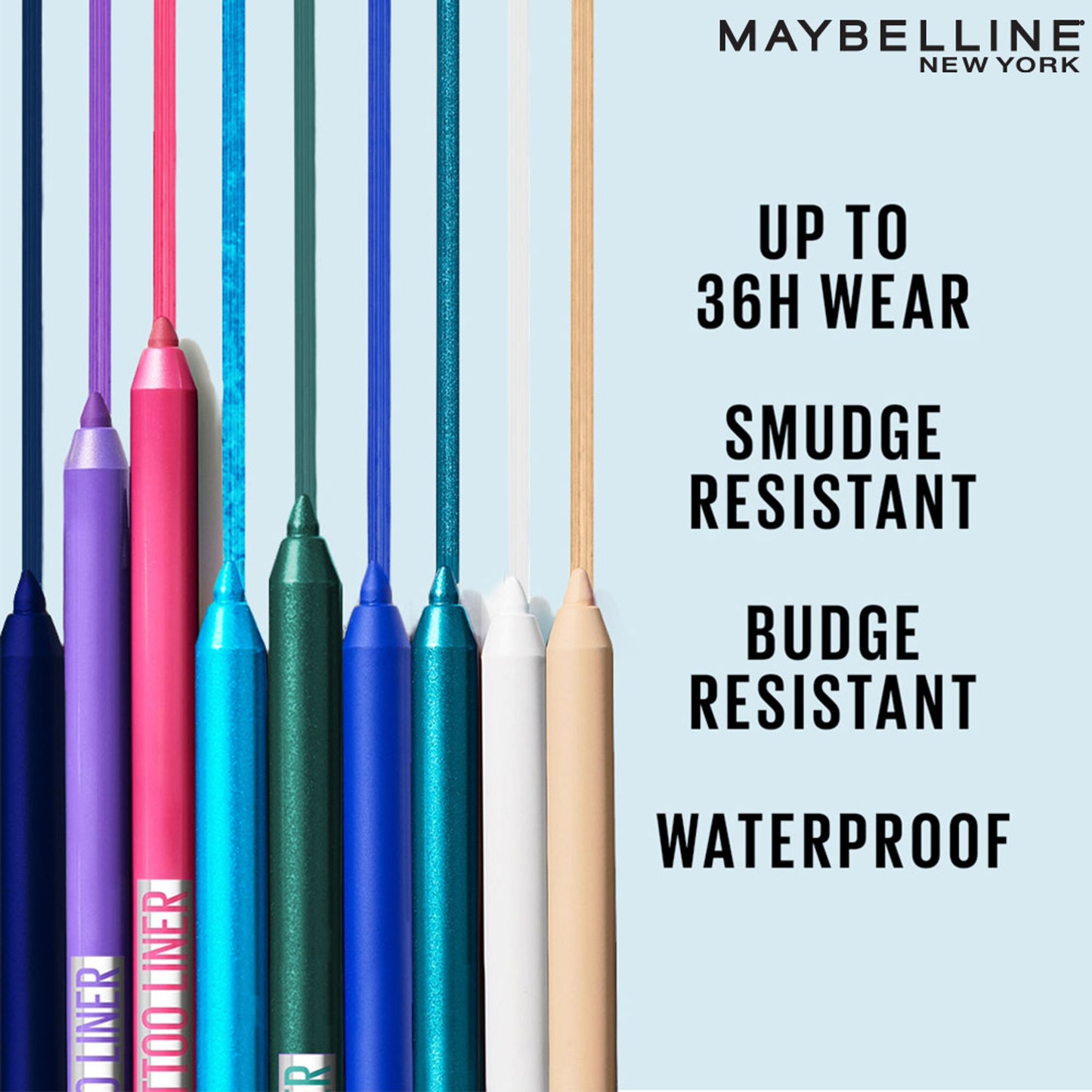 Maybelline Tattoo Gel Eyeliner - Striking Navy Blue, Metallic/Matte, Water & Smudge-proof, Last 36H - Tealtini