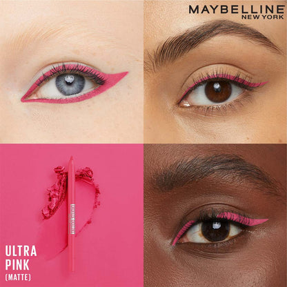 Maybelline Tattoo Gel Eyeliner - Striking Navy Blue, Metallic/Matte, Water & Smudge-proof, Last 36H - Ultra Pink