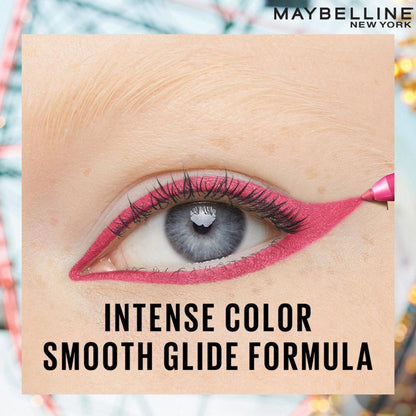 Maybelline Tattoo Gel Eyeliner - Striking Navy Blue, Metallic/Matte, Water & Smudge-proof, Last 36H - Ultra Pink