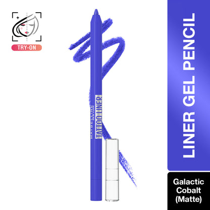 Maybelline Tattoo Gel Eyeliner - Striking Navy Blue, Metallic/Matte, Water & Smudge-proof, Last 36H - Galactic Cobalt