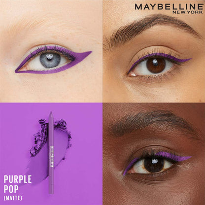 Maybelline Tattoo Gel Eyeliner - Striking Navy Blue, Metallic/Matte, Water & Smudge-proof, Last 36H - Purple Pop