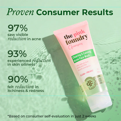 The Pink Foundry Salicylic Acid Acne Face Wash With Zinc & Cica - Treats Acne & Reduces Excess Oil