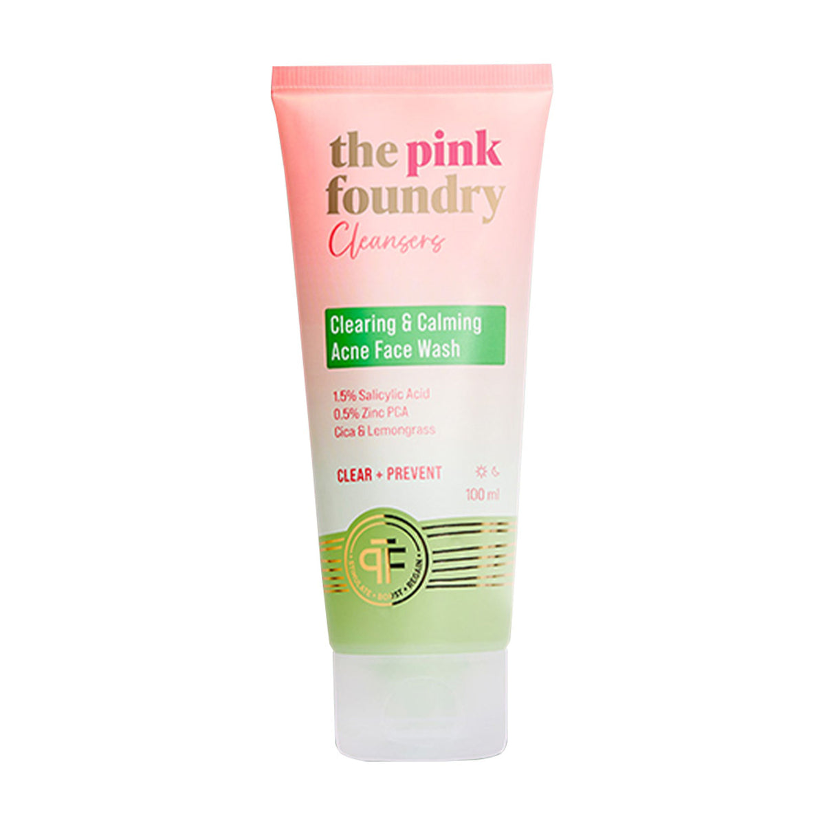 The Pink Foundry Salicylic Acid Acne Face Wash With Zinc & Cica - Treats Acne & Reduces Excess Oil