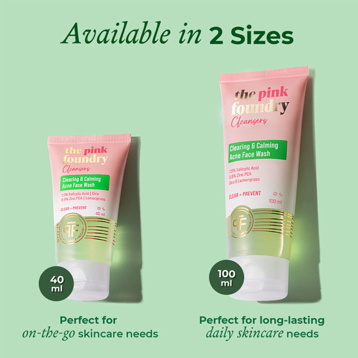 The Pink Foundry Salicylic Acid Acne Face Wash With Zinc & Cica - Treats Acne & Reduces Excess Oil