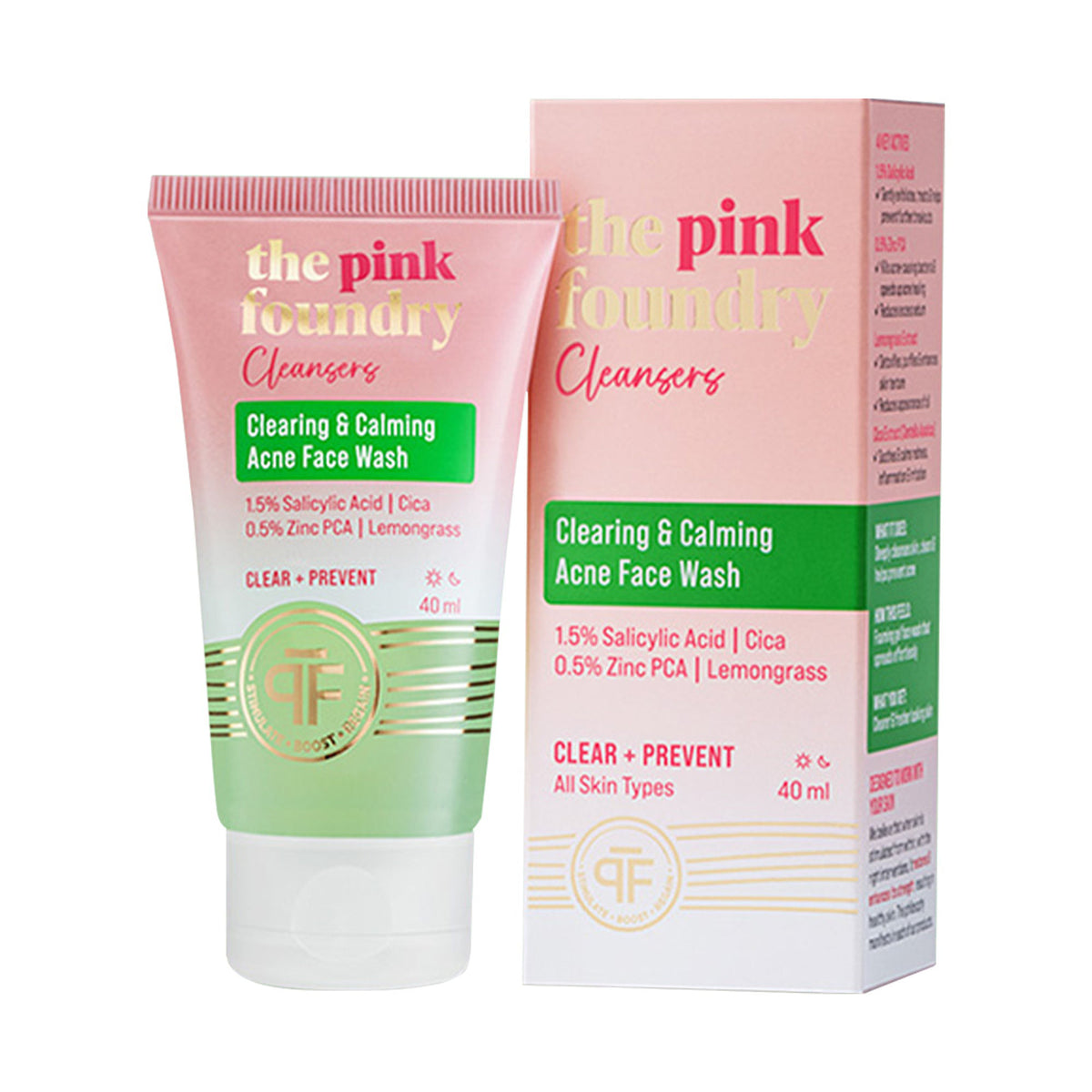 The Pink Foundry Salicylic Acid Acne Face Wash With Zinc & Cica - Treats Acne & Reduces Excess Oil