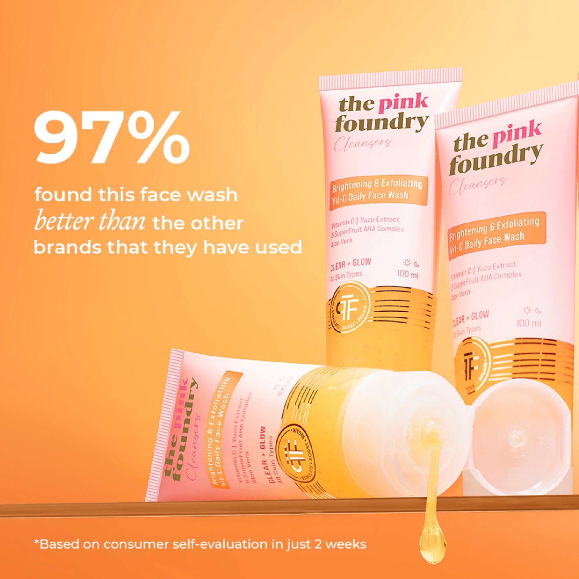 The Pink Foundry Brightening & Exfoliating Vit-C Daily Face Wash
