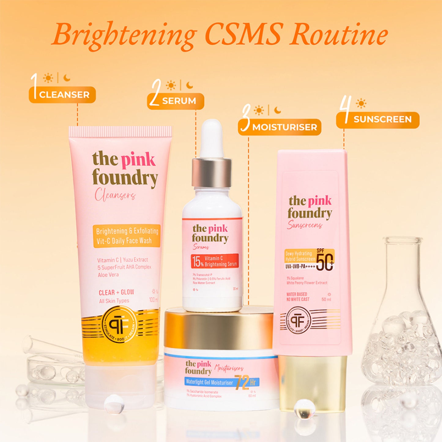The Pink Foundry Brightening & Exfoliating Vit-C Daily Face Wash