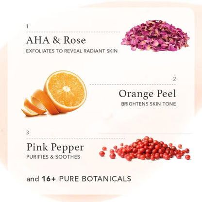 Ras Luxury Oils Brighten Exfoliating Aha Body Wash With Himalyan Rose & Pink Pepper - Sulphate Free