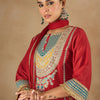 Dhiyona IE Women Ethnic Motifs Embroidered Regular Kurta with Trousers & With Dupatta