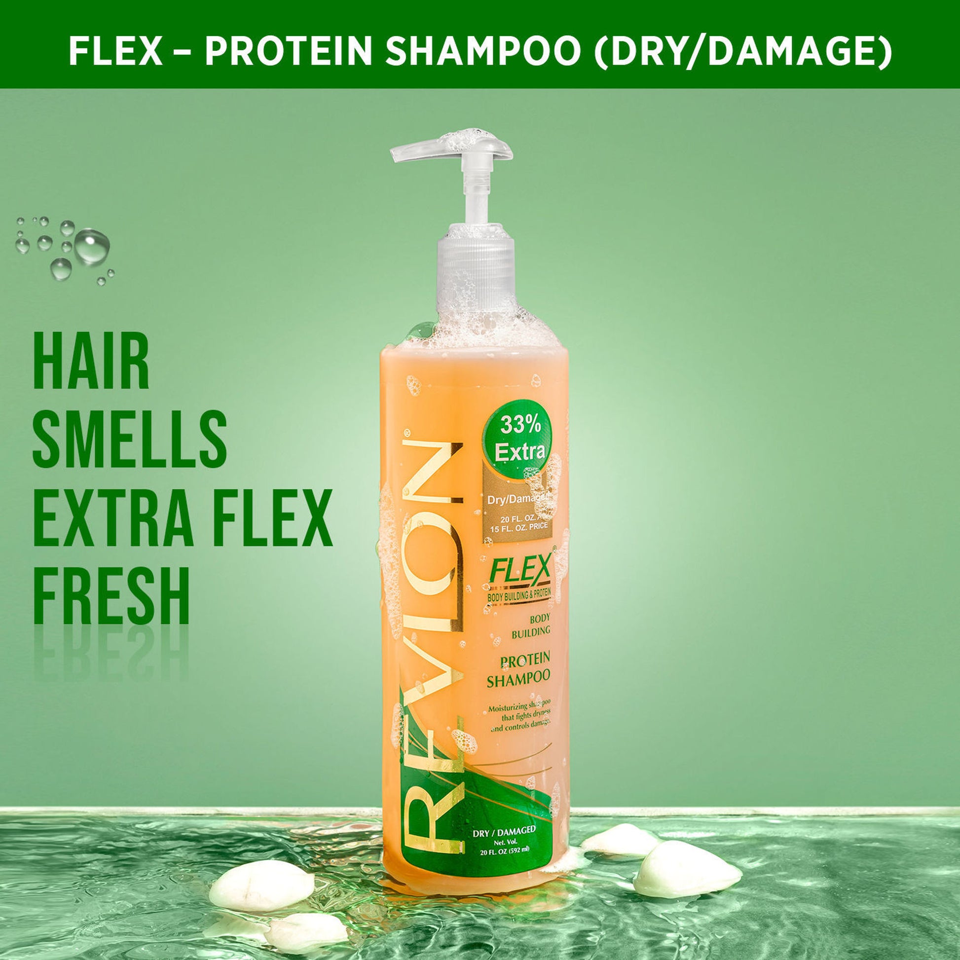 Revlon Flex Body Building Protein Shampoo - Dry/Damaged 33% Extra