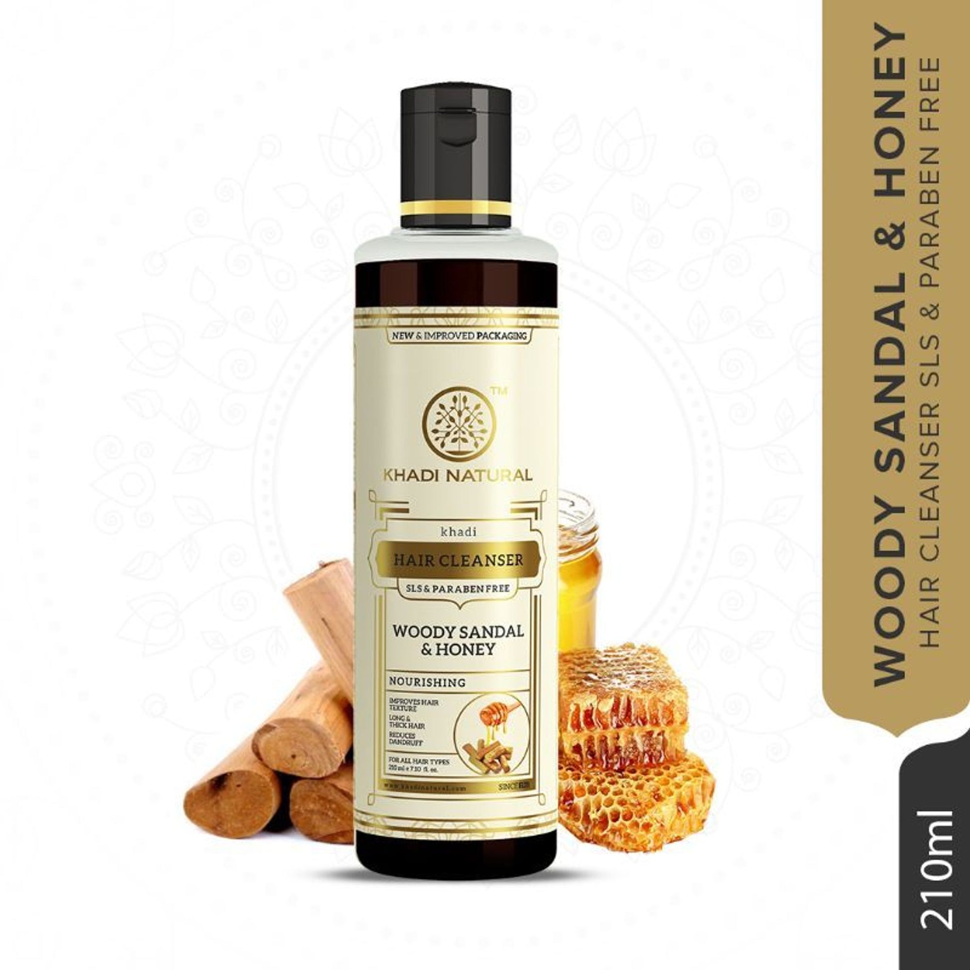 Khadi Natural Woody Sandal & Honey Hair Cleanser/Shampoo SLS and Paraben Free