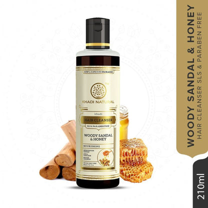 Khadi Natural Woody Sandal & Honey Hair Cleanser/Shampoo SLS and Paraben Free