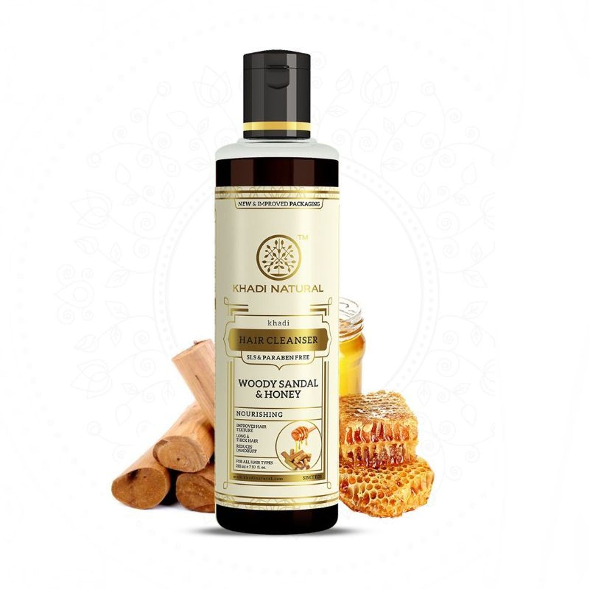 Khadi Natural Woody Sandal & Honey Hair Cleanser/Shampoo SLS and Paraben Free