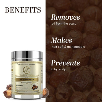 Khadi Natural Reetha Hair Powder Stimulates Hair Growth