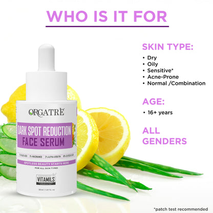Orgatre 10% Glycolic Acid, 2% Kojic Acid Dark Spot Serum- Brightens Skin & Reduces Hyperpigmentation