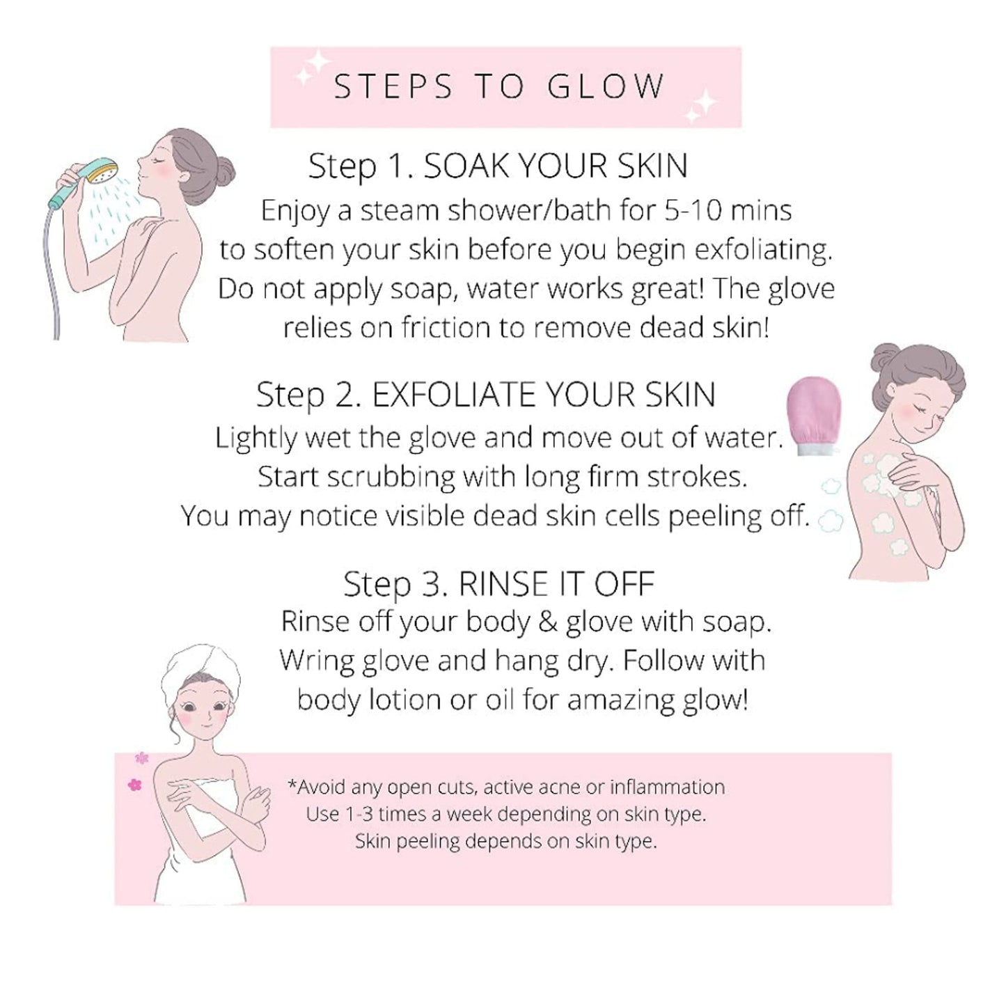 Getmecraft Exfoliating Glove & Body Scrub Tool - Pink