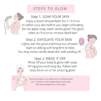 Getmecraft Exfoliating Glove & Body Scrub Tool - Pink