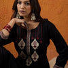 Dhiyona IE Ethnic Motifs Embroidered Thread Work Straight Kurta