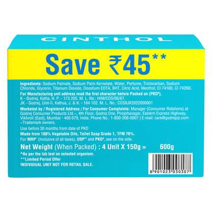 Cinthol Cool Soaps For Bath - Pack of 4