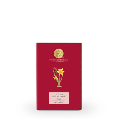 Forest Essentials Luxury Sugar Soap Nargis - Ayurvedic Handmade Bath Soap