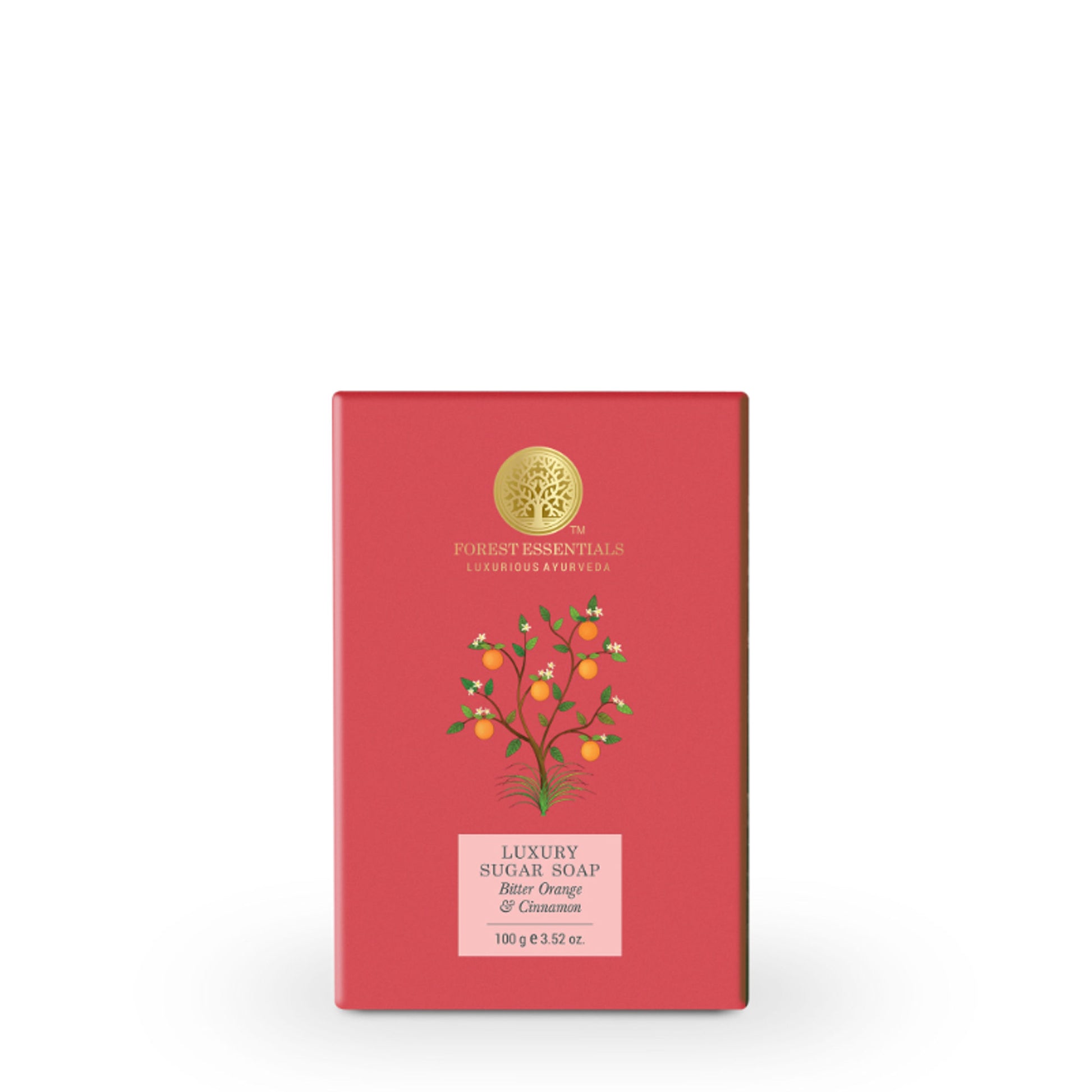 Forest Essentials Luxury Sugar Soap Bitter Orange & Cinnamon - Ayurvedic Handmade Bath Soap