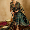 Dhiyona IE Floral Printed Empire Pure Cotton A-Line Kurta With Trousers & Dupatta