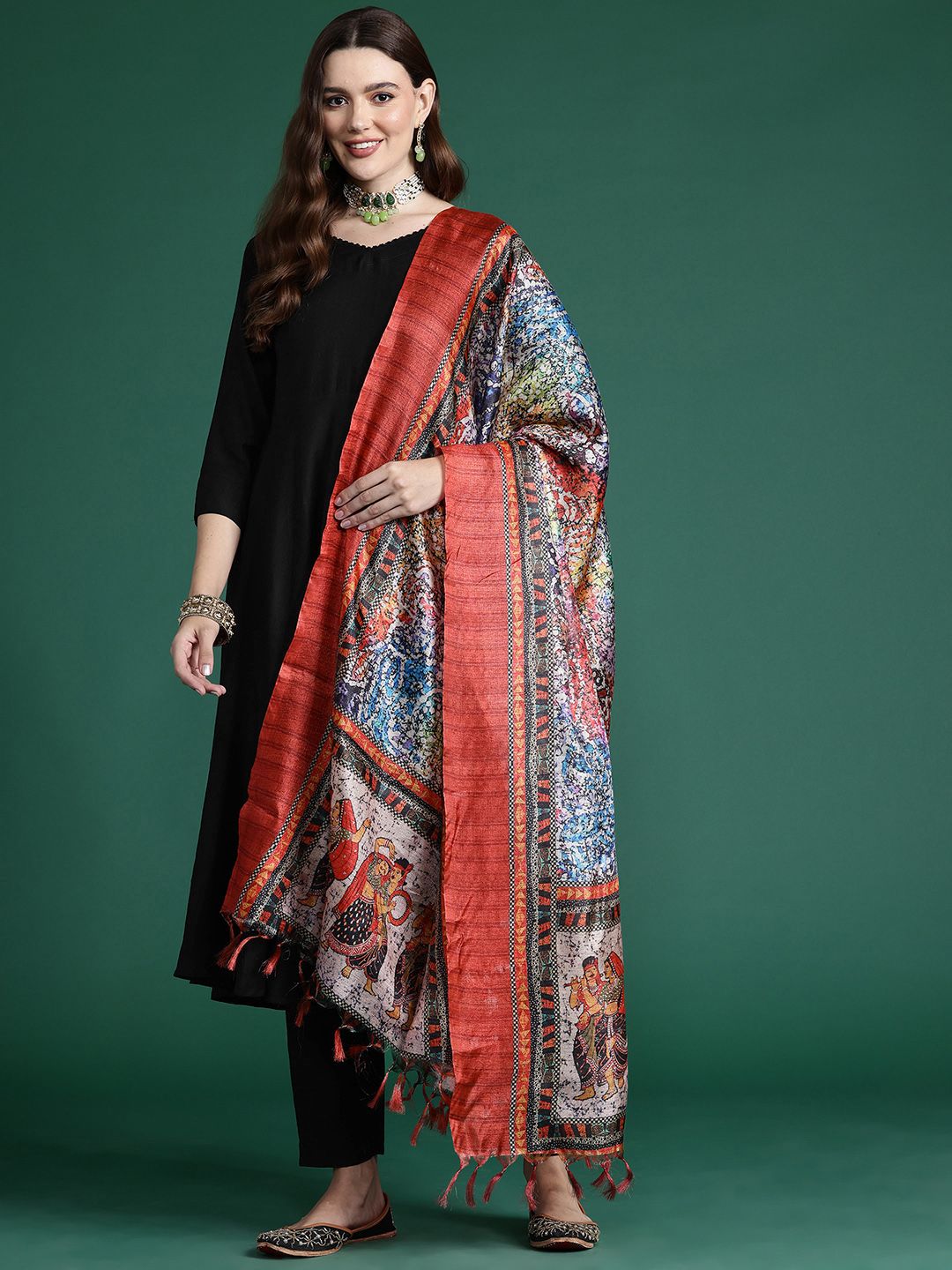 Indyancart IE Kurta With Trousers & Dupatta