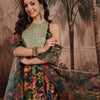 Dhiyona SN Women's Floral Printed Pleated Sequinned Kurta with Dhoti Pants & Dupatta