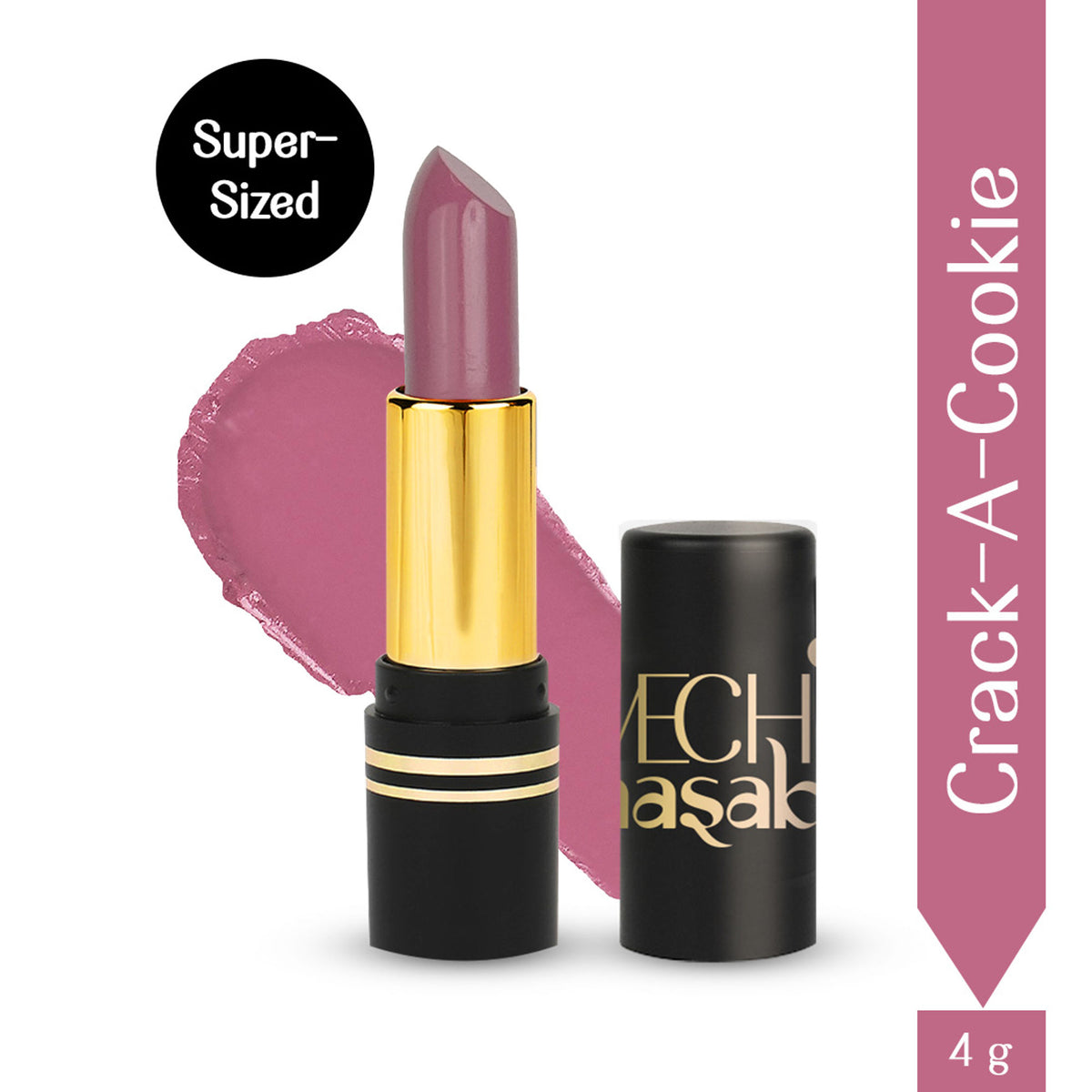 LoveChild Masaba Velvet Matte Full Pocket Lipstick in Crack A Cookie shade, featuring a rich, creamy lipstick with full pocket design.
