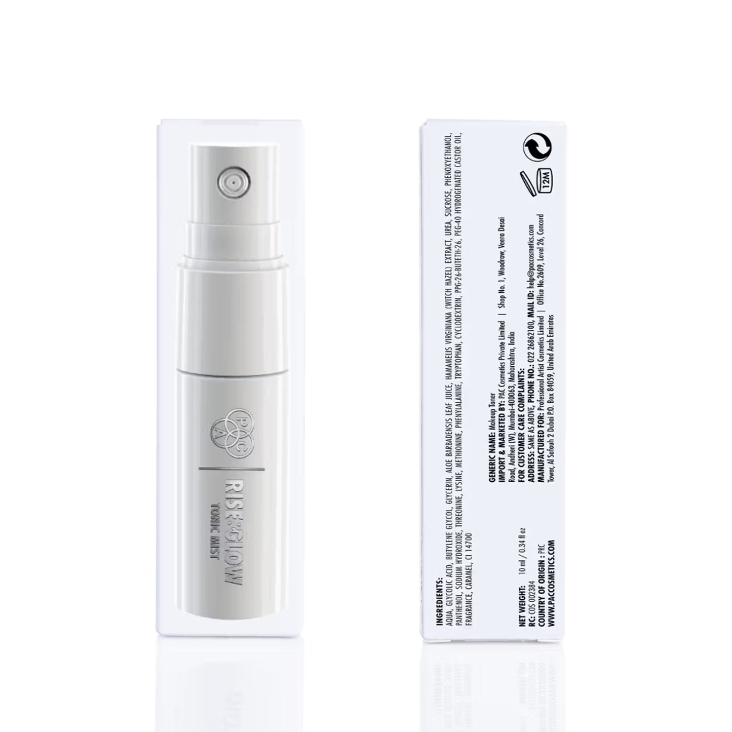 PAC Rise & Glow Tonic Mist - Moisturizes, Hydrates & Preps Skin for Smooth Makeup Application