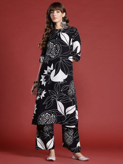 Dhiyona IE Women Printed Regular Kurta with Palazzos